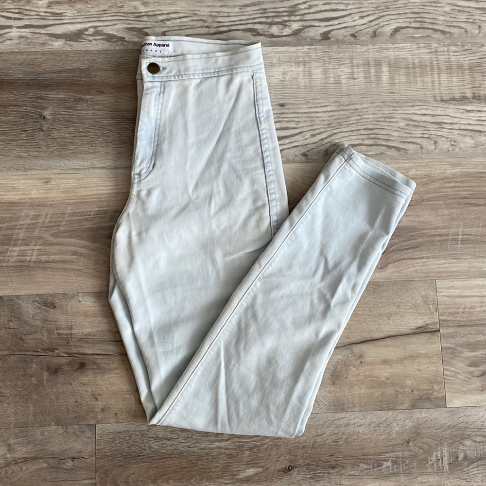 American Apparel Women's Skinny Jeans in Light Gray